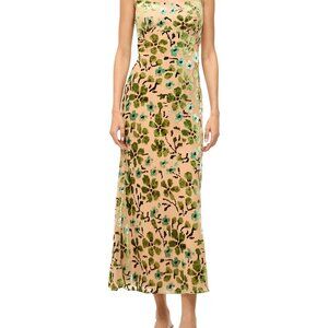 STAUD Dianna Floral Burnout Midi Slip Dress Size 2 NWT